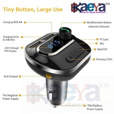 OkaeYa Bluetooth Car Kit MP3 Player, 5V/3.1A Dual USB Ports Car Charger